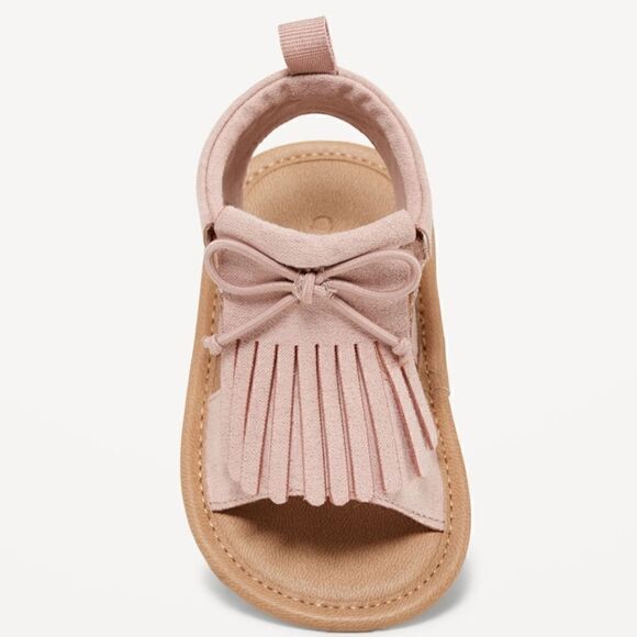 New With Tags Old‎ Navy Size 3-6 Months Faux-Suede Fringe Sandals - Picture 1 of 9